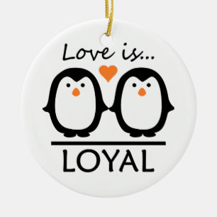 Penguin Love ornament, aanpassen Keramisch Ornament
