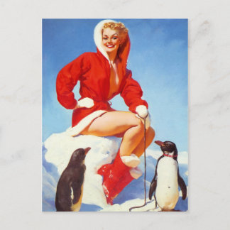 Penguin Love Pin Up Girl Briefkaart