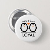 Penguin Love Ronde Button 5,7 Cm (Voorkant /achterkant)
