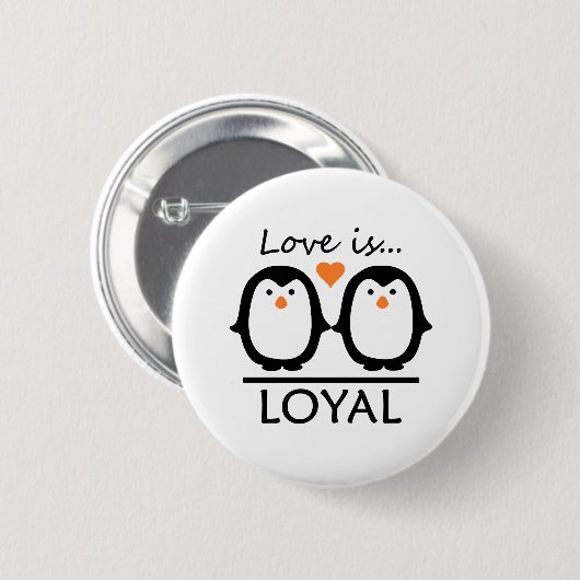 Penguin Love Ronde Button 5,7 Cm (Voorkant /achterkant)