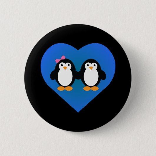 Penguin Love Ronde Button 5,7 Cm (Voorkant)