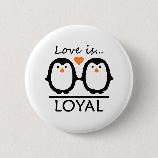 Penguin Love Ronde Button 5,7 Cm (Voorkant)