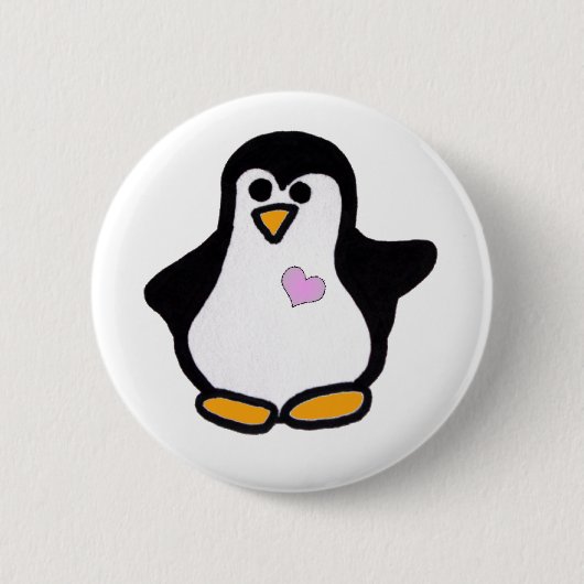 Penguin Love Ronde Button 5,7 Cm (Voorkant)