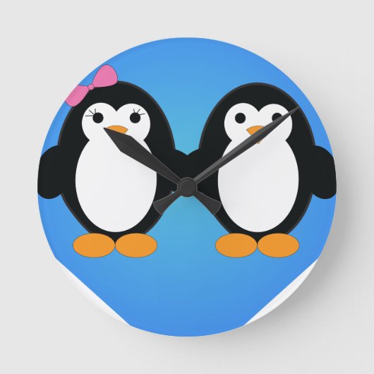 Penguin Love Ronde Klok (Voorkant)