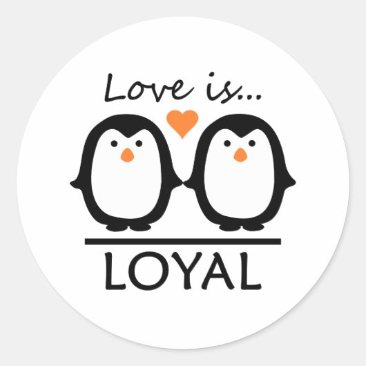 Penguin Love Ronde Sticker (Voorkant)