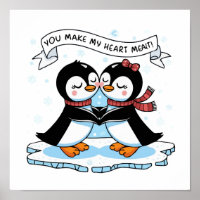 Penguin Love: Schattige 'Heart Melting' Couple Art