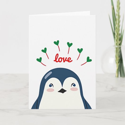 Penguin Love Simple Card Kaart (Voorkant)