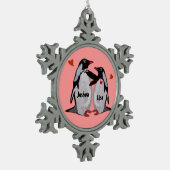 Penguin Love Snowflake Ornament (Links)