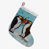 Penguin Love Stocking Grote Kerstsok (Voorkant (Hangend))