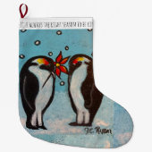 Penguin Love Stocking Grote Kerstsok (Voorkant)