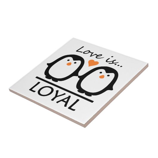 Penguin Love tegel Tegeltje (Zijkant)