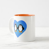 Penguin Love Tweekleurige Koffiemok (Voorkant links)
