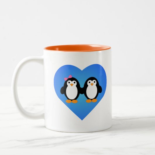 Penguin Love Tweekleurige Koffiemok (Links)