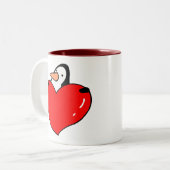Penguin Love Tweekleurige Koffiemok (Voorkant links)