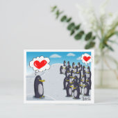 Penguin Love voor Valentijnse valentijnen Briefkaart (Staand voorkant)