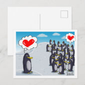 Penguin Love voor Valentijnse valentijnen Briefkaart (Voorkant / Achterkant)