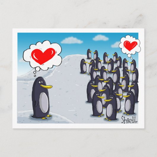 Penguin Love voor Valentijnse valentijnen Briefkaart (Voorkant)