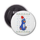 Penguin Lover Button Bottle Open met magneet Button Flesopener (Voorkant)