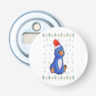 Penguin Lover Button Bottle Open met magneet Flesopener