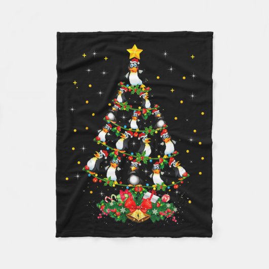 Penguin Lover Xmas Gift Matching Penguin Christmas Fleece Deken (Voorkant)
