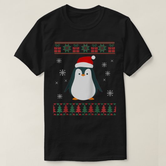 Penguin Lover Xmas Ugly Penguin Christmas Sweater T-shirt (Design voorkant)