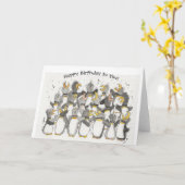 Penguin Lovers Birthday Card Kaart (Gele Bloem)