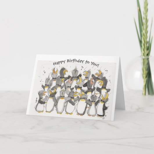 Penguin Lovers Birthday Card Kaart (Voorkant)