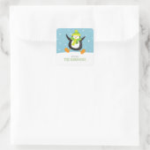 Penguin Loves Snow | Square Holiday Gift Stickers (Tas)