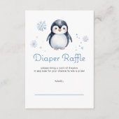 Penguin Luier Raffle Kaart – Winterthema (Voorkant)