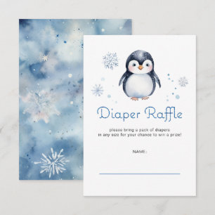 Penguin Luier Raffle Kaart – Winterthema