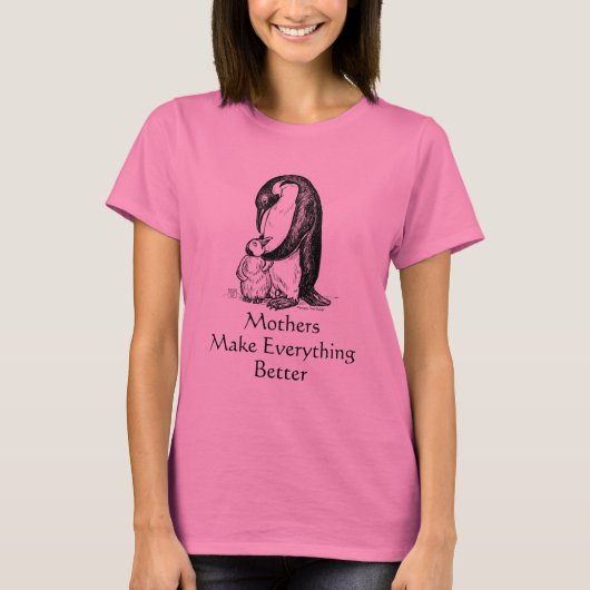 Penguin mama, moeders maken alles beter t-shirt (Voorkant)