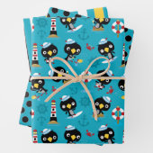 Penguin Marine Life Wrapping Paper Set (In situ)