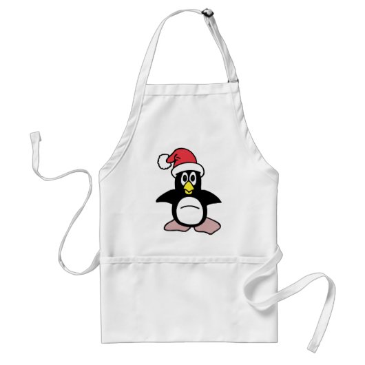 Penguin Mascot van de kerstman Standaard Schort (Voorkant)
