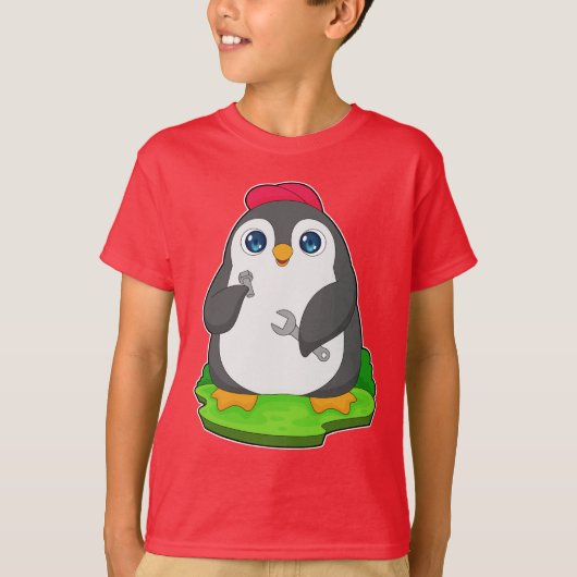 Penguin Mechanic Wrench T-shirt (Voorkant)