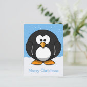 Penguin Merry Kerstmis Feestdagenkaart (Staand voorkant)