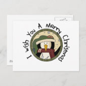Penguin Merry-T-shirts voor kerst en cadeautjes Feestdagenkaart (Voorkant / Achterkant)