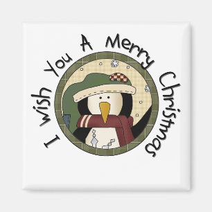 Penguin Merry-T-shirts voor kerst en cadeautjes Magneet