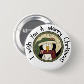 Penguin Merry-T-shirts voor kerst en cadeautjes Ronde Button 5,7 Cm (Voorkant /achterkant)