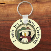 Penguin Merry-T-shirts voor kerst en cadeautjes Sleutelhanger (Voorkant)