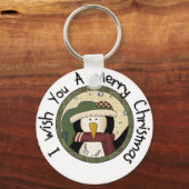 Penguin Merry-T-shirts voor kerst en cadeautjes Sleutelhanger (Voorkant)