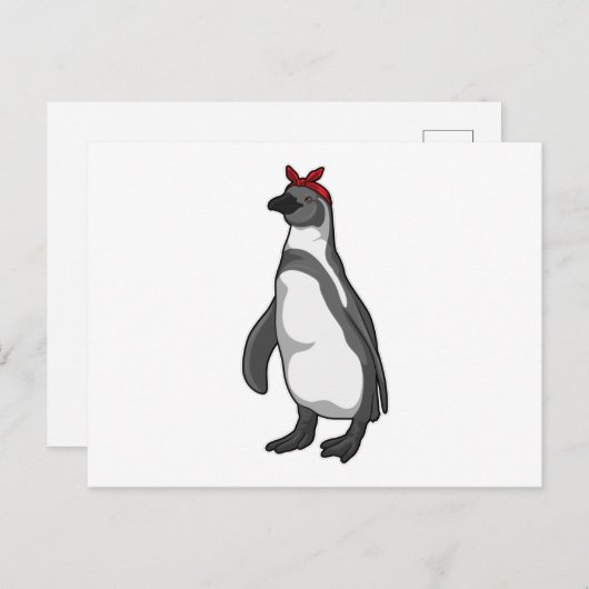 Penguin met Bandana Briefkaart (Voorkant / Achterkant)