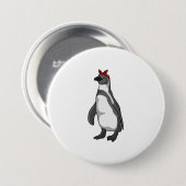 Penguin met Bandana Ronde Button 7,6 Cm (Voorkant /achterkant)