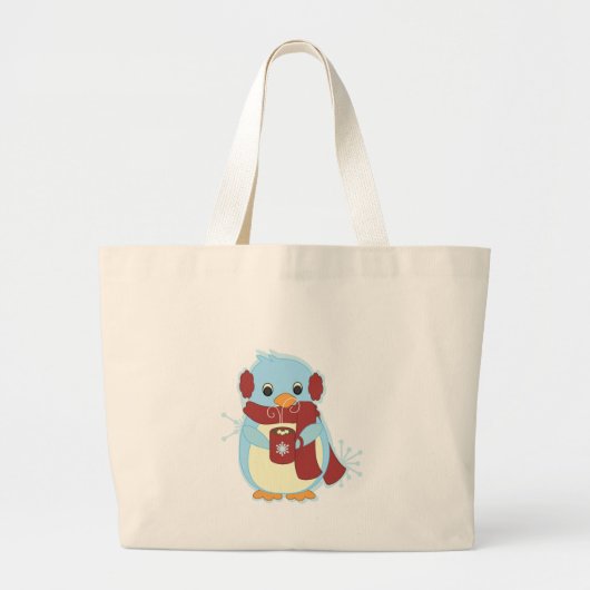 Penguin met Cocoa Grote Tote Bag (Voorkant)