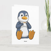 Penguin met Coffee Cup Kaart (Achterkant)