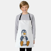 Penguin met Coffee Cup Schort (Gedragen)