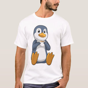 Penguin met Coffee Cup T-shirt