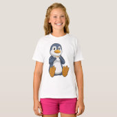 Penguin met Coffee Cup T-shirt (Voorkant volledig)