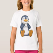 Penguin met Coffee Cup T-shirt (Voorkant)
