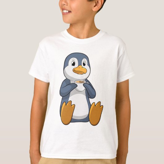 Penguin met Coffee Cup T-shirt (Voorkant)
