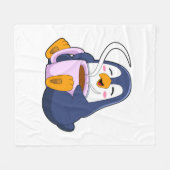 Penguin met Cup Fleece Deken (Voorkant (Horizontaal))